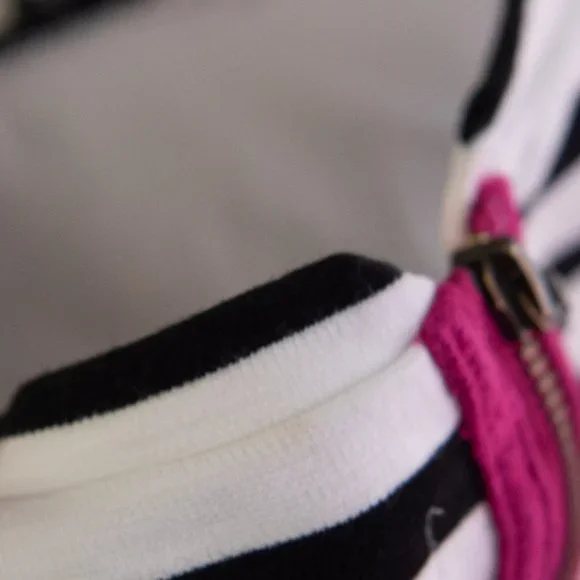 Hatley Sarah Dress Mini Fit + Flare Embroidered Stretch Black White Pink Size XS - Picture 7 of 7